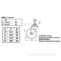 Mittlere 6-Zoll-110-kg-PU-Lenkrolle mit Gewinde